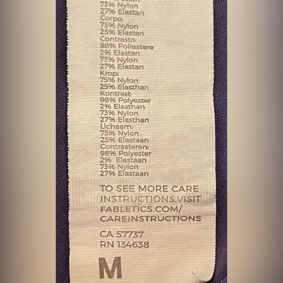 Fabletics Anywhere Motion365 High-Waisted Moto 7/8 Legging Orchid Purple Medium‎ - Picture 8 of 9